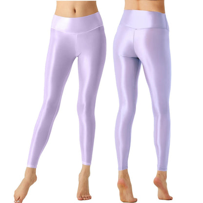 Kinky Cloth Purple A / M Glossy Elastic Leggings Pants