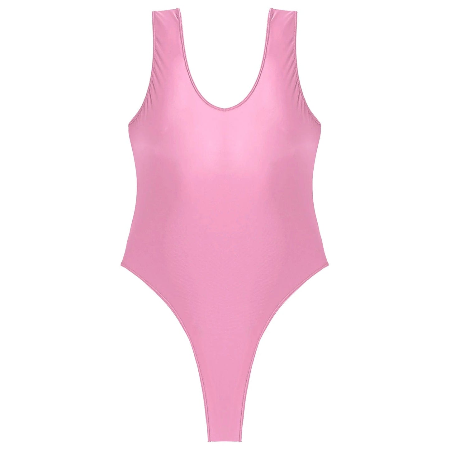 Kinky Cloth Pink / One Size Glossy High Cut Bodysuit