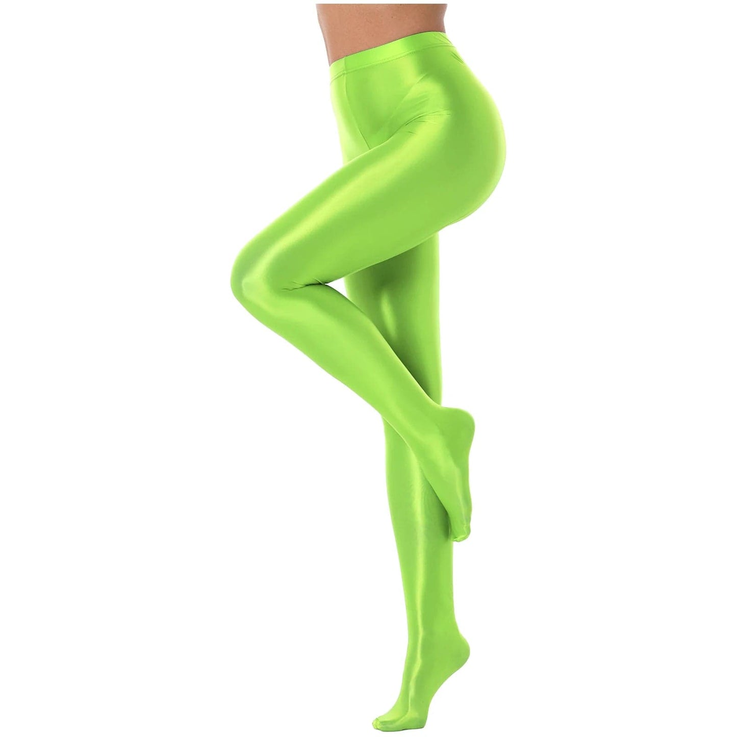Kinky Cloth Fluorescent Green / M Glossy Pantyhose Pants