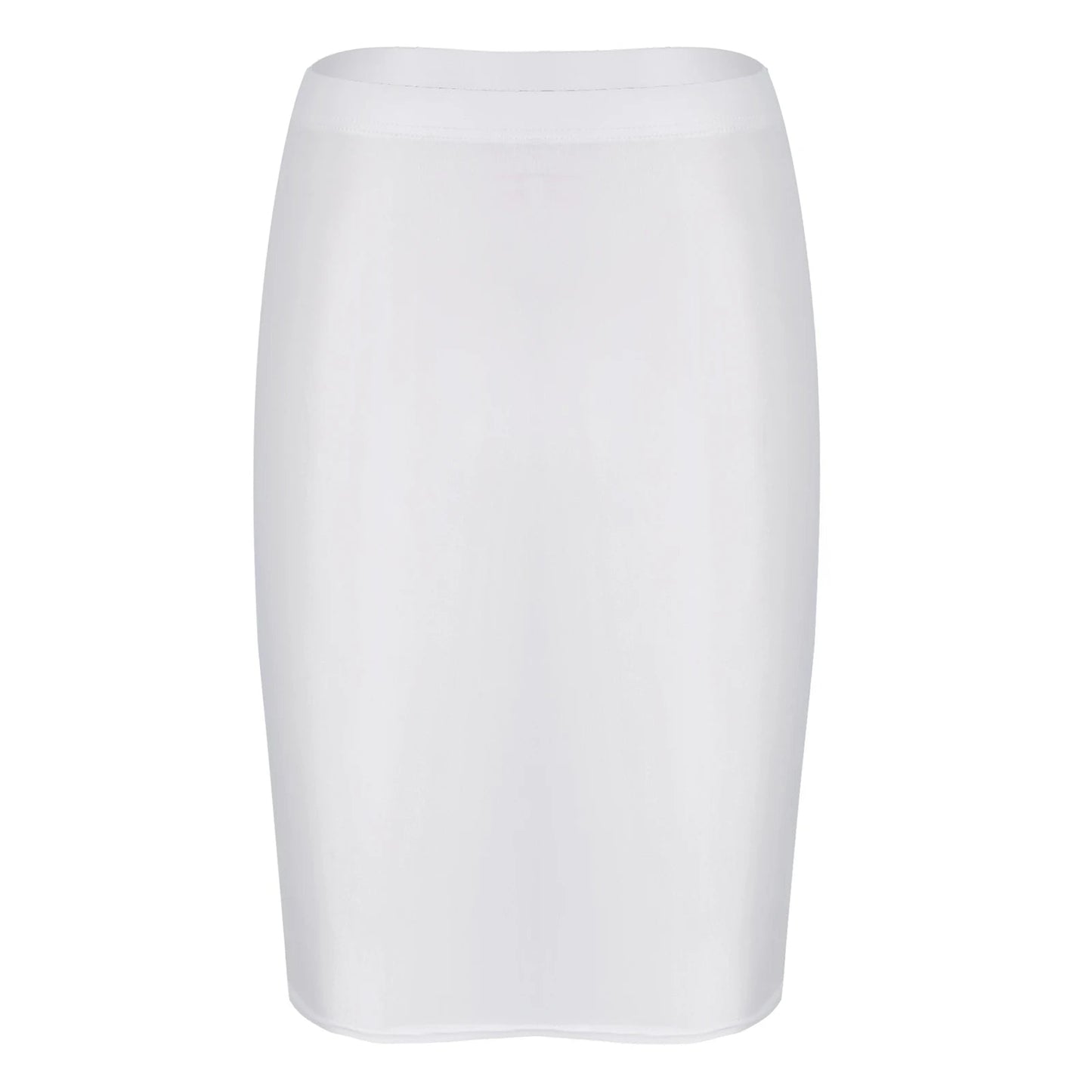 Kinky Cloth Glossy Solid Color Pencil Skirt