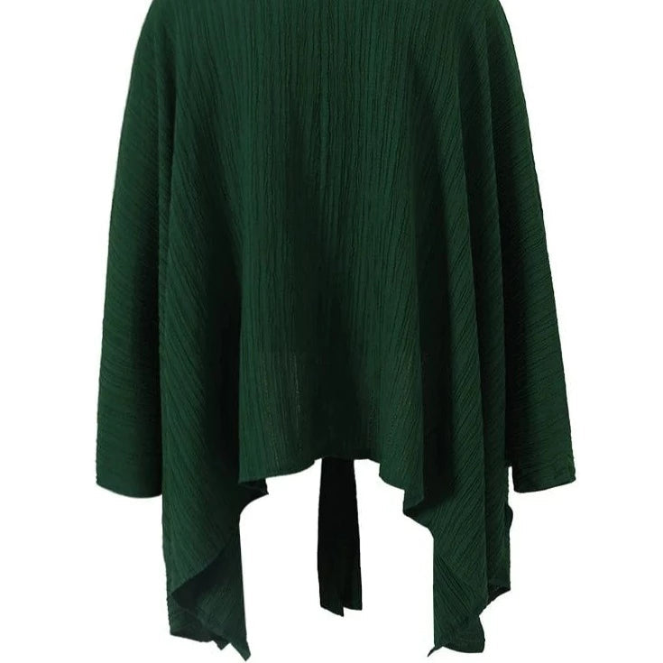 Kinky Cloth green / One Size Green Irregular Pleated Loose Blouse