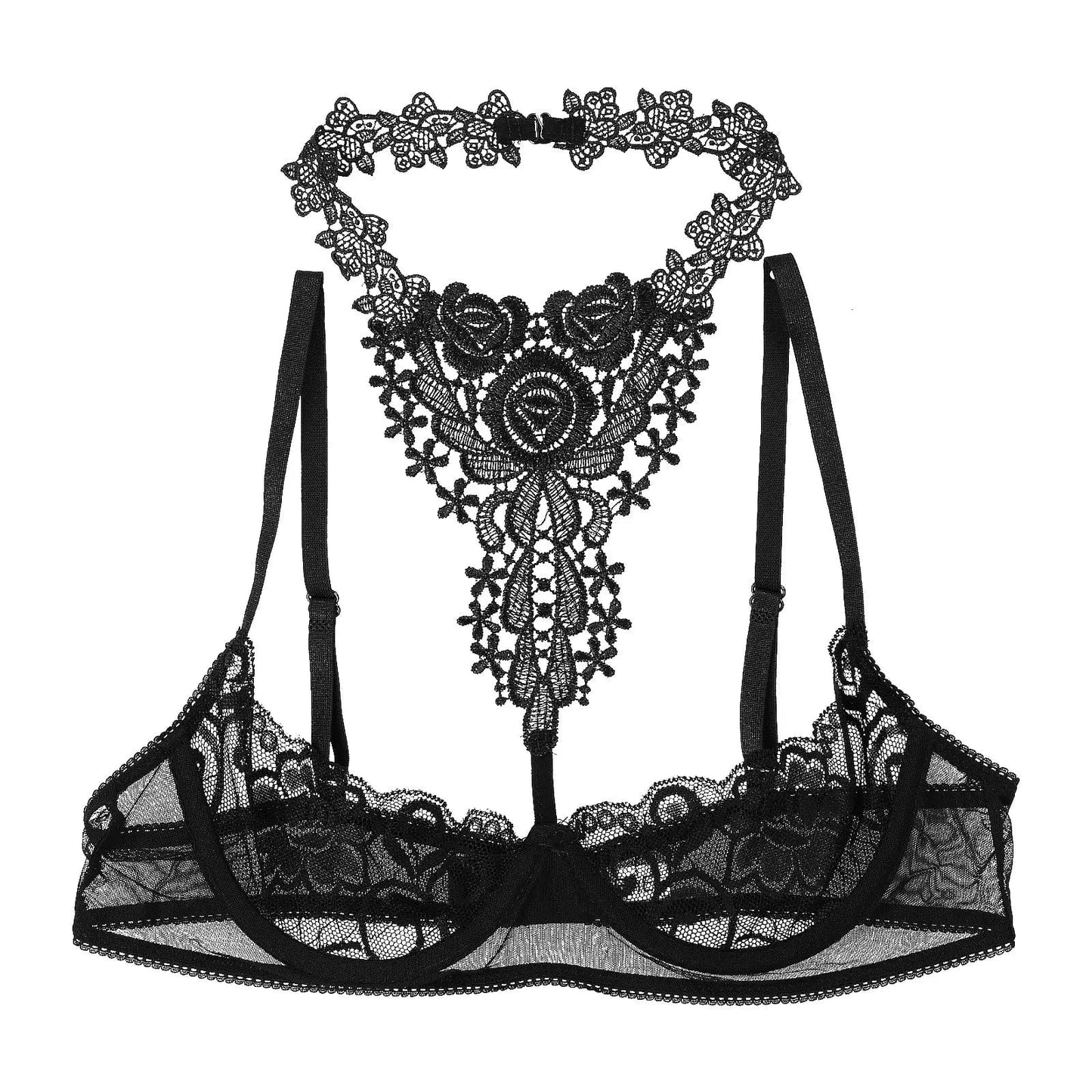 Kinky Cloth Halter Lace Open Cup Lingerie