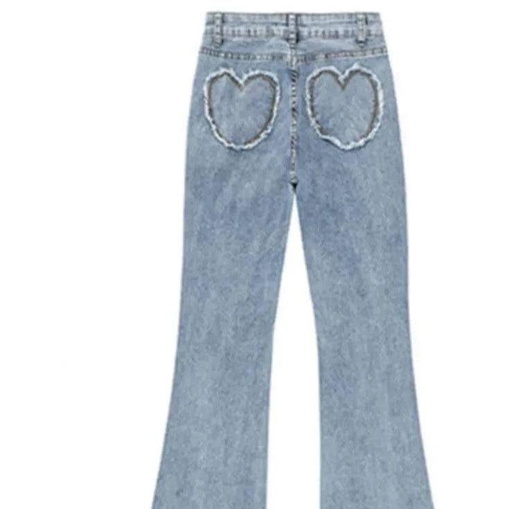 Kinky Cloth Blue / S / CHINA Heart Pocket Denim Jeans