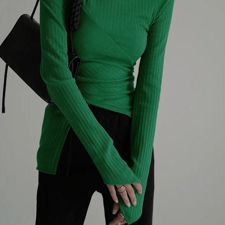 Kinky Cloth High Elastic Irregular Knit Sweater
