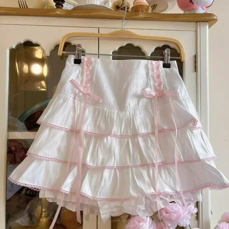 Kinky Cloth White / S High Waist Bandage Mini Skirt