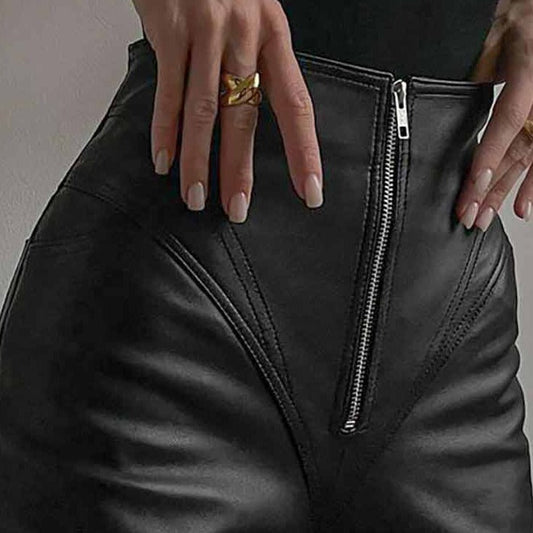 Kinky Cloth Black / S High Waist Zip Up Pants