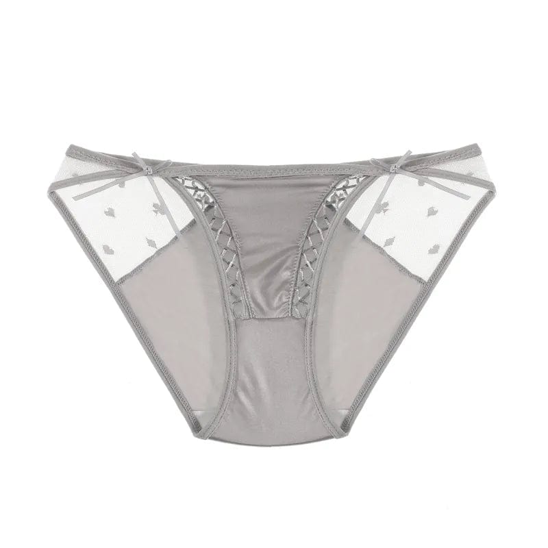 Kinky Cloth Gray / M / 1pc Hollow Out Lace G String Panties
