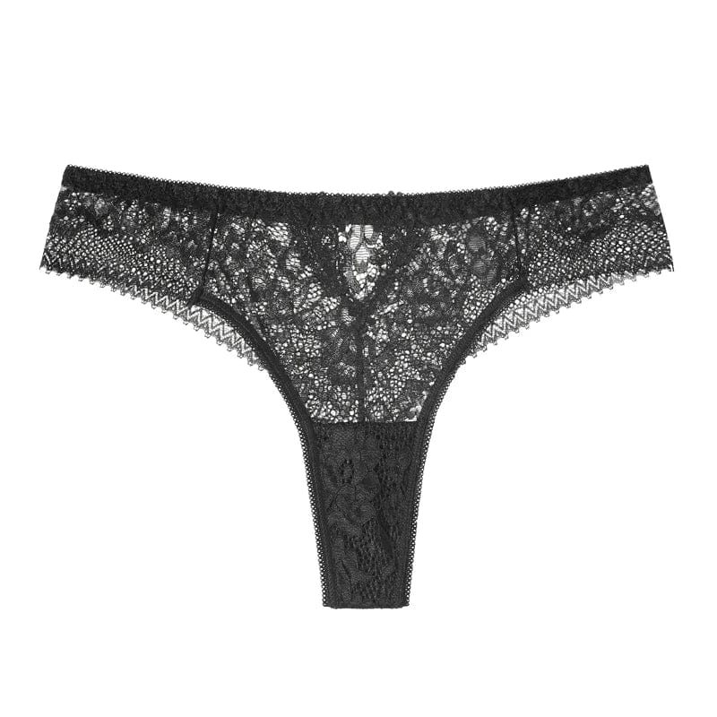 Kinky Cloth Black / S / 1pc Hollow Out Lace Thong