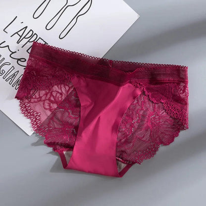 Kinky Cloth Burgundy / M / CHINA | 1pc Ice Silk Lace Panty Brief
