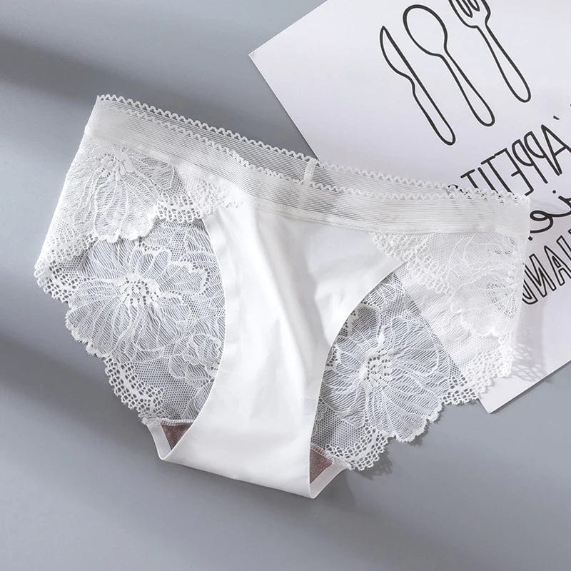 Kinky Cloth WHITE / M / CHINA | 1pc Ice Silk Lace Panty Brief