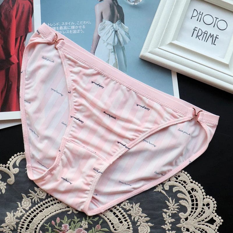 Kinky Cloth Pink / M / 1pc Ice Silk Stripe G String Panties