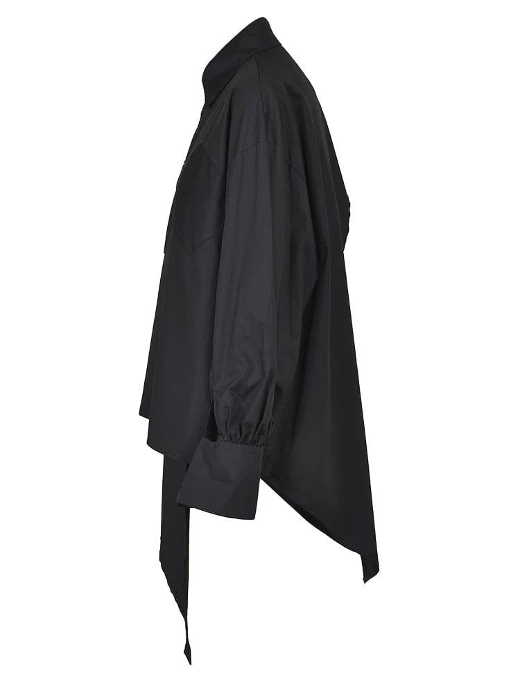 Kinky Cloth Irregular Oversized Long Sleeve Blouse