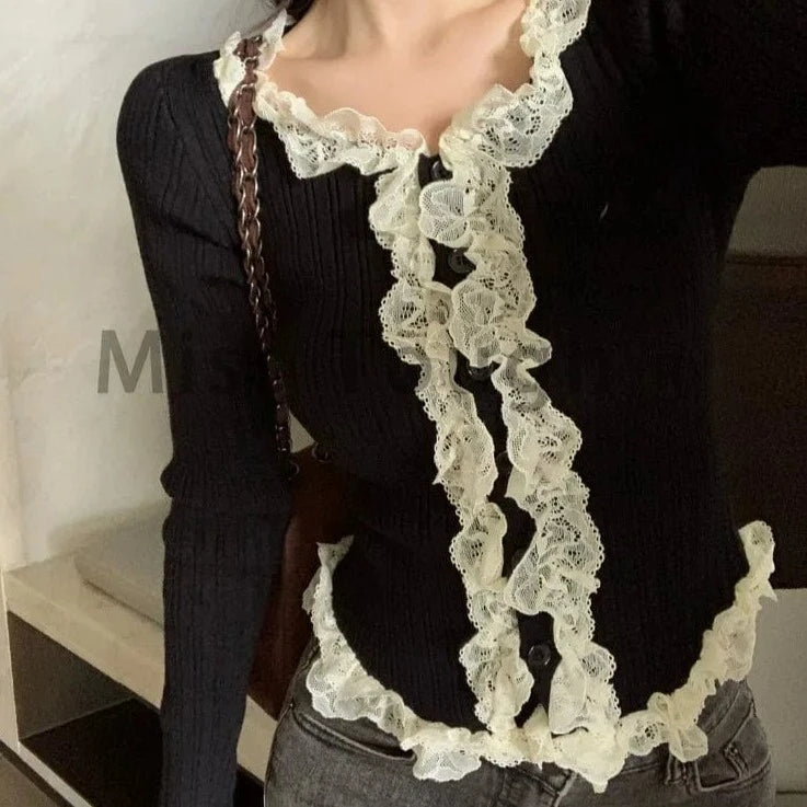 Kinky Cloth Lace Kawaii Knitted Pullover
