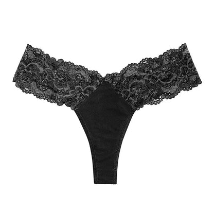 Kinky Cloth Black / XS / 1pc Lace Low-waist Thong Panties
