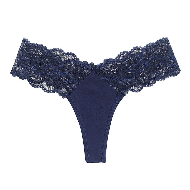 Kinky Cloth Blue / XS / 1pc Lace Low-waist Thong Panties