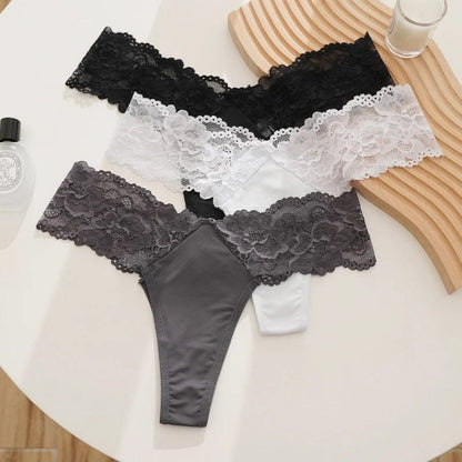 Kinky Cloth Lace Low-waist Thong Panties