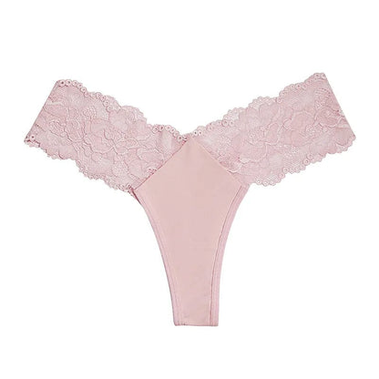 Kinky Cloth Pink / XS / 1pc Lace Low-waist Thong Panties