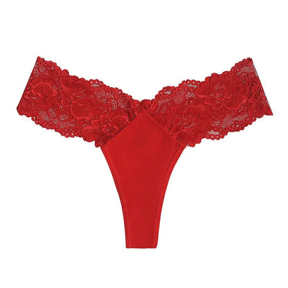 Kinky Cloth Red / XS / 1pc Lace Low-waist Thong Panties