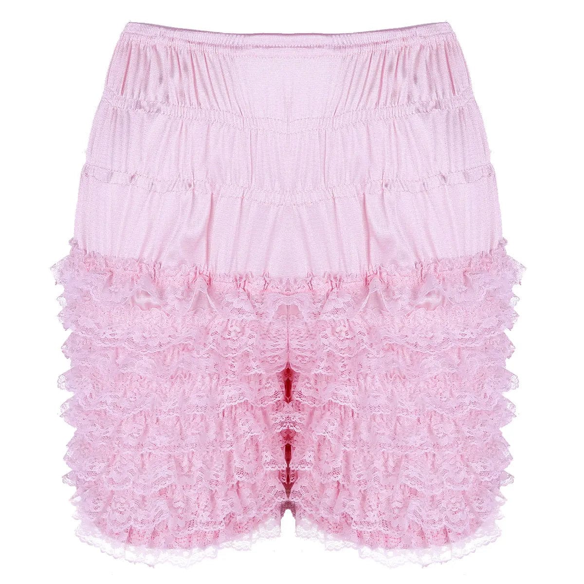 Kinky Cloth Pink / M Lace Sissy Frilly Ruffle Shorts