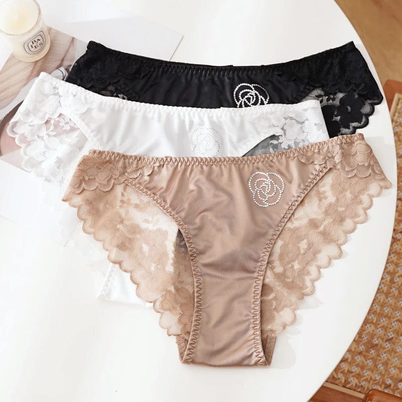 Kinky Cloth Lace Transparent Rhinestone Panties