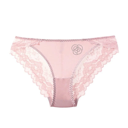 Kinky Cloth Pink / M / CHINA | 1pc Lace Transparent Rhinestone Panties