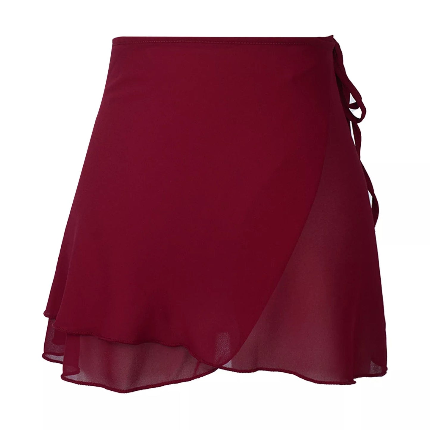 Kinky Cloth Burgundy A / M Lace-up Chiffon Wrap Skirt