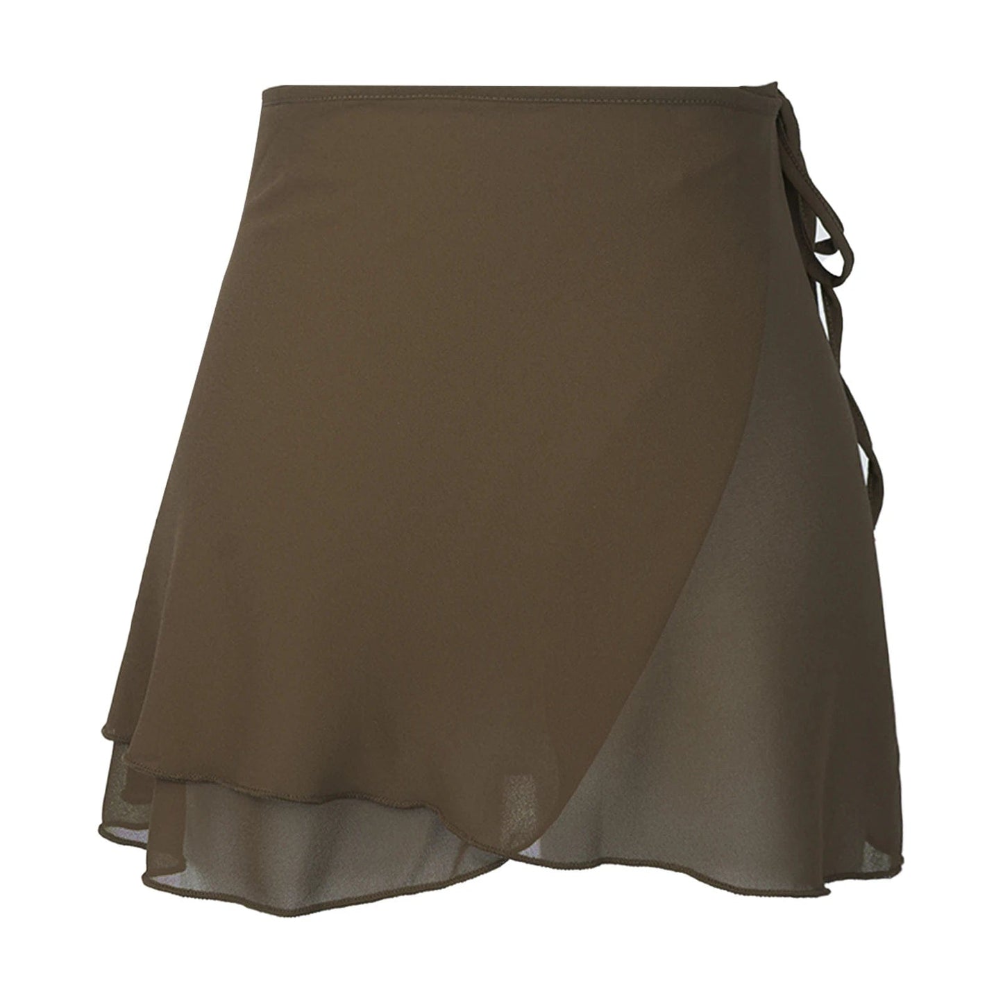 Kinky Cloth Light Brown A / M Lace-up Chiffon Wrap Skirt
