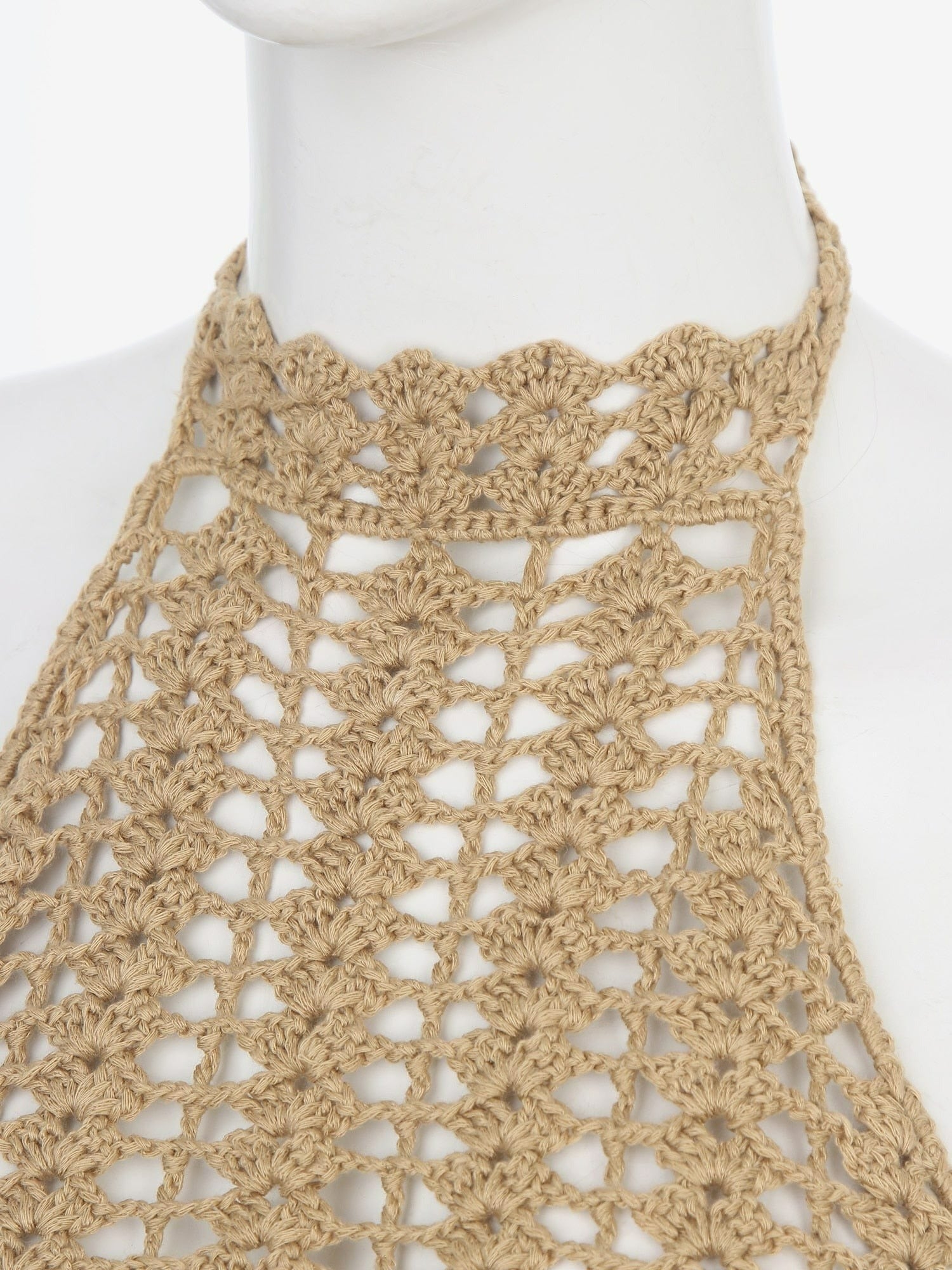 Kinky Cloth Lace-up Crochet Crop Top