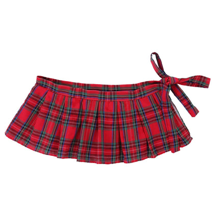 Kinky Cloth Lace-up Plaid Pleated Skirt