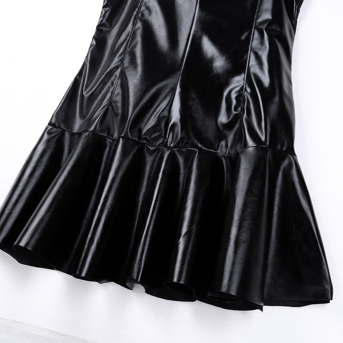Kinky Cloth Latex Bottom Flare Mini Dress