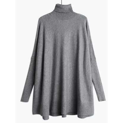 Kinky Cloth gray / OneSize Loose Fit Turtleneck Knit Sweater