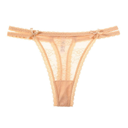 Kinky Cloth Beige / S Low-Waist Lace G-String Thong