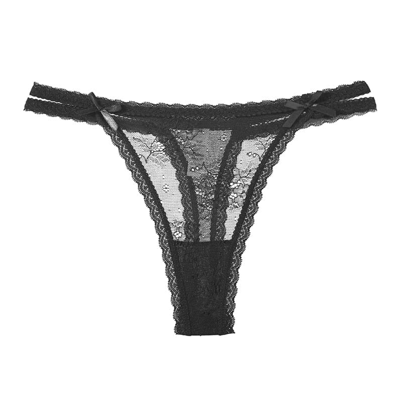 Kinky Cloth Black / S Low-Waist Lace G-String Thong