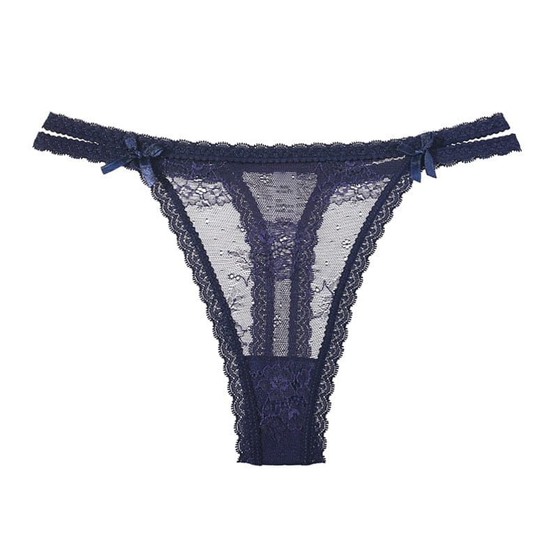 Kinky Cloth Blue / S Low-Waist Lace G-String Thong