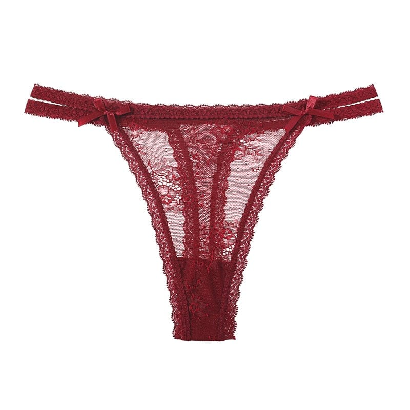 Kinky Cloth Burgundy / S Low-Waist Lace G-String Thong