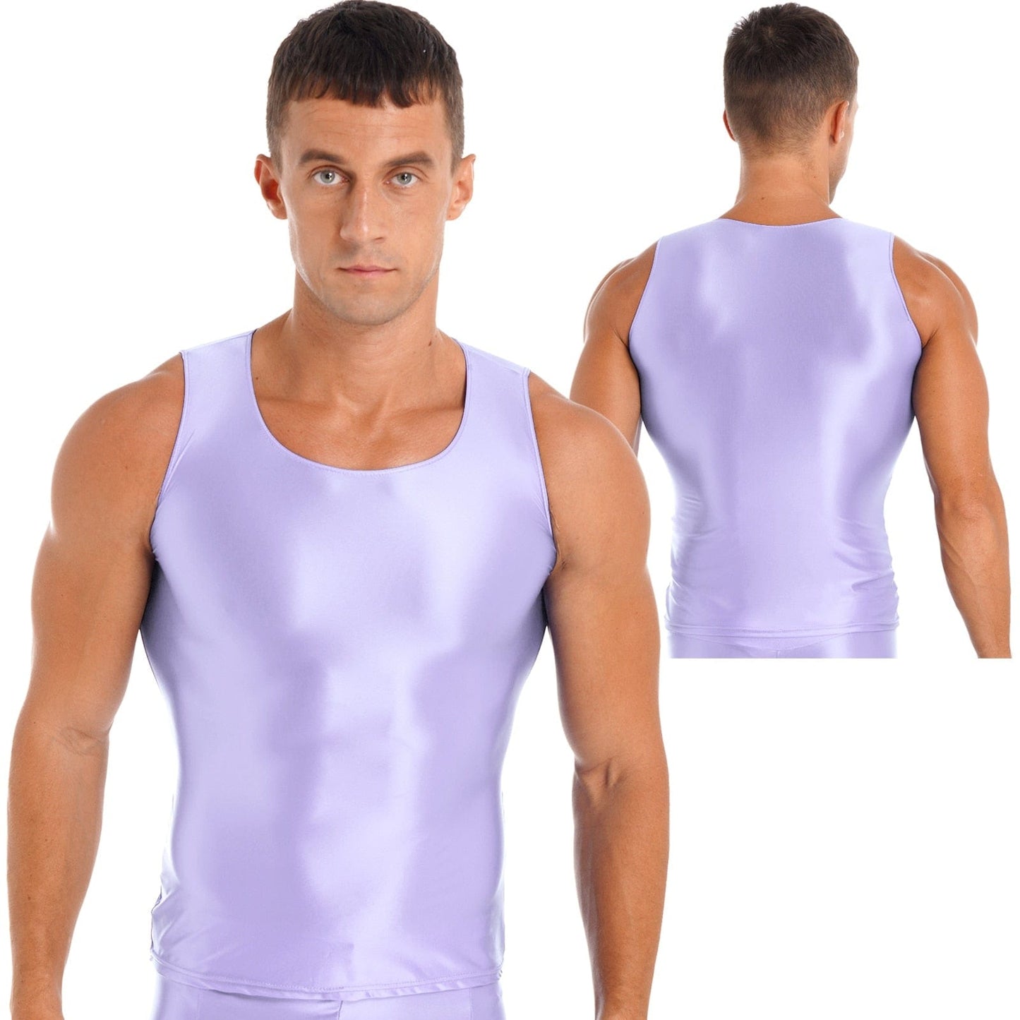 Kinky Cloth Purple / L Men's Glossy Smooth Tank Top