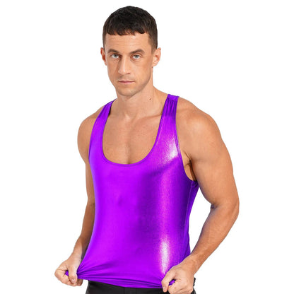 Kinky Cloth Purple / XL Men Sleeveless Racer Back Top