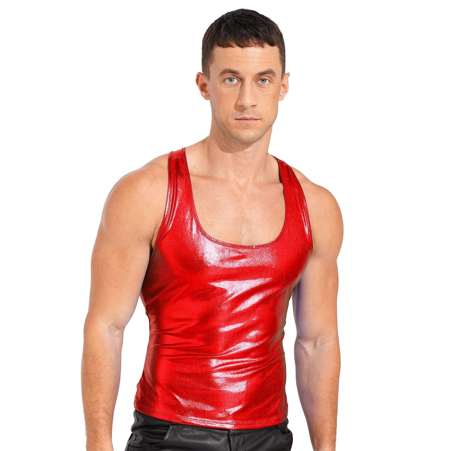 Kinky Cloth Red / XL Men Sleeveless Racer Back Top