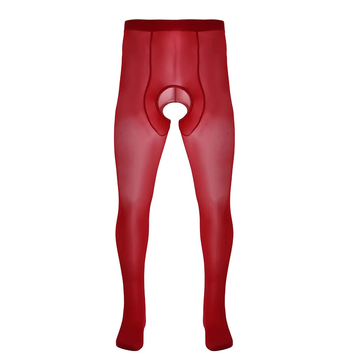 Kinky Cloth Red Mens Closed Toes Crotchless  Pantyhose