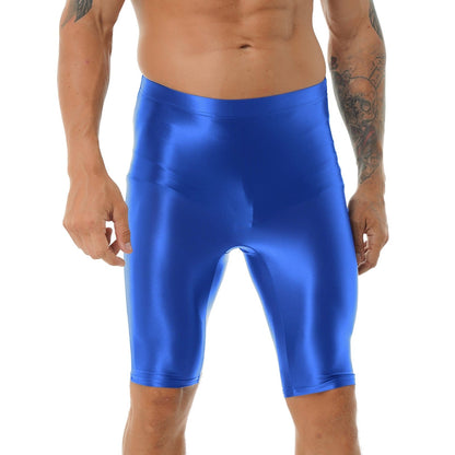 Kinky Cloth Blue / M / 1pc Mens Glossy Swimsuit Shorts