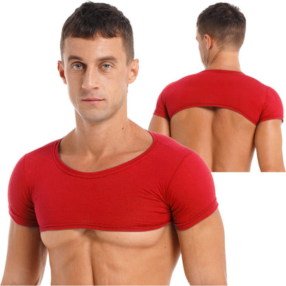 Kinky Cloth Red / M Mens Short Sleeve Crop Top