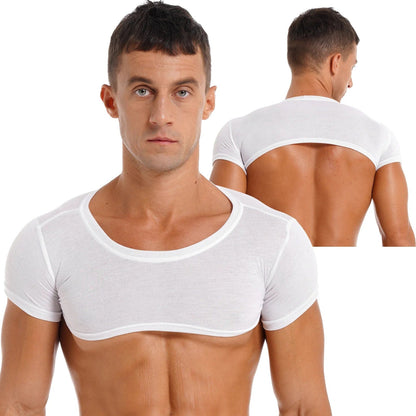 Kinky Cloth White / M Mens Short Sleeve Crop Top
