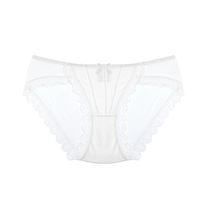 Kinky Cloth White / M Mesh Satin Low-waist Panties