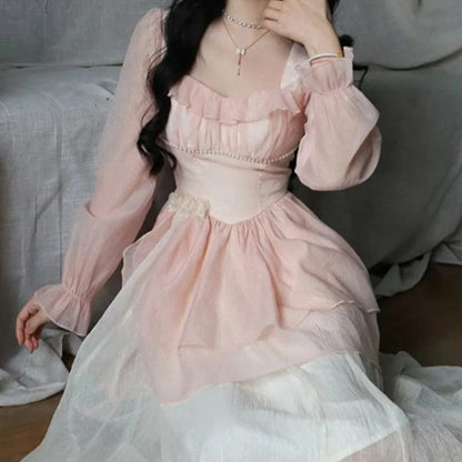 Kinky Cloth Midi Long Sleeve Fairy Dress