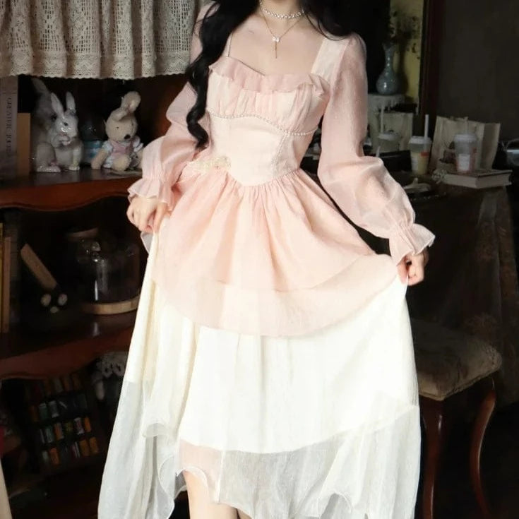 Kinky Cloth Midi Long Sleeve Fairy Dress