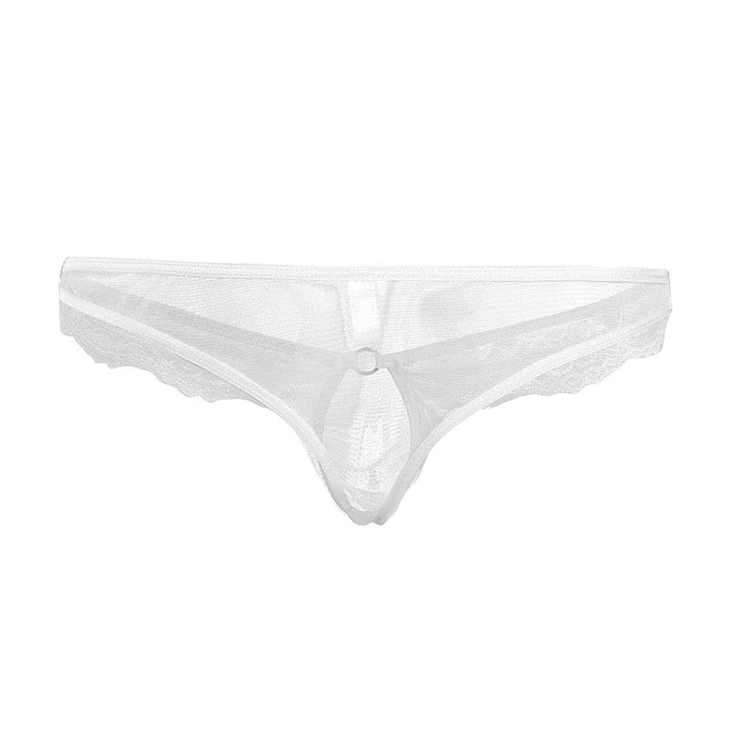 Kinky Cloth White A Open Penis Lingerie Lace Panties