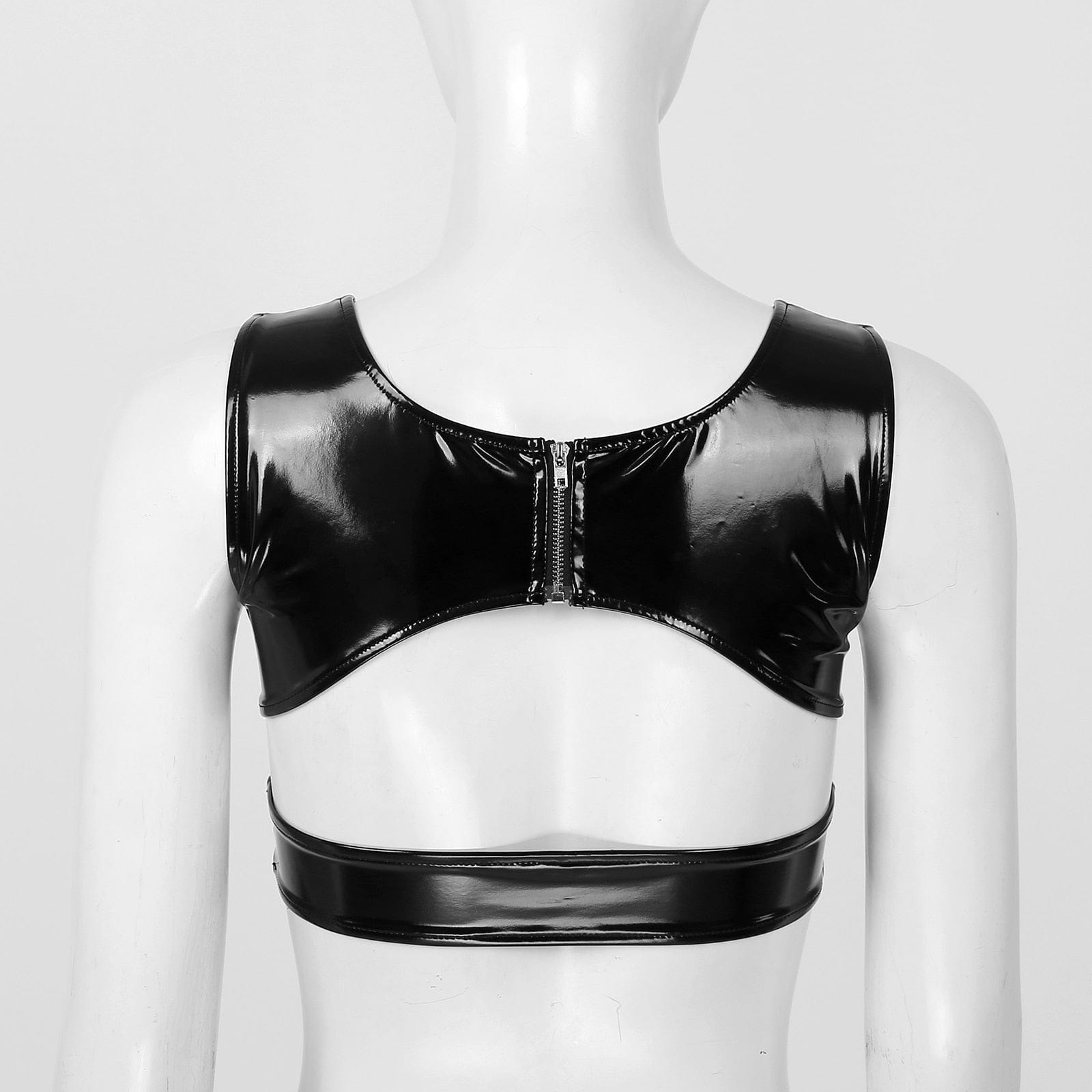 Kinky Cloth Patent Leather Cutout Vest