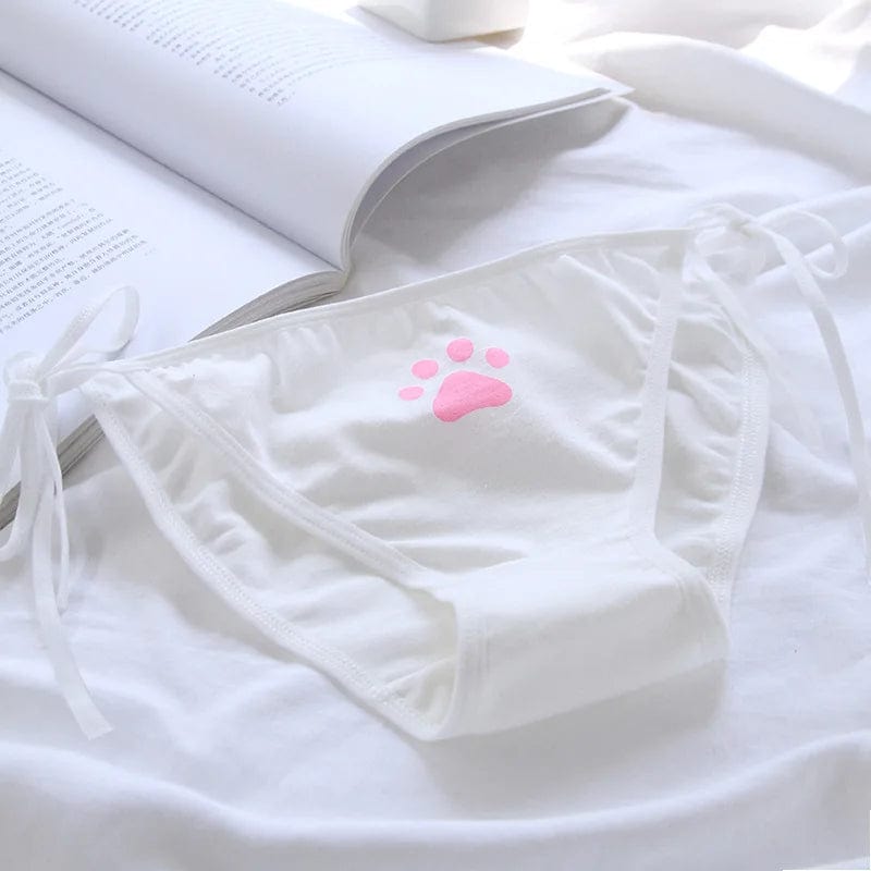 Kinky Cloth White / One Size Paw Print Bandage Panties