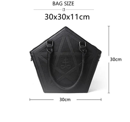 Kinky Cloth black / (30cm<Max Length<50cm) Pentagram Gothic Shoulder Bag
