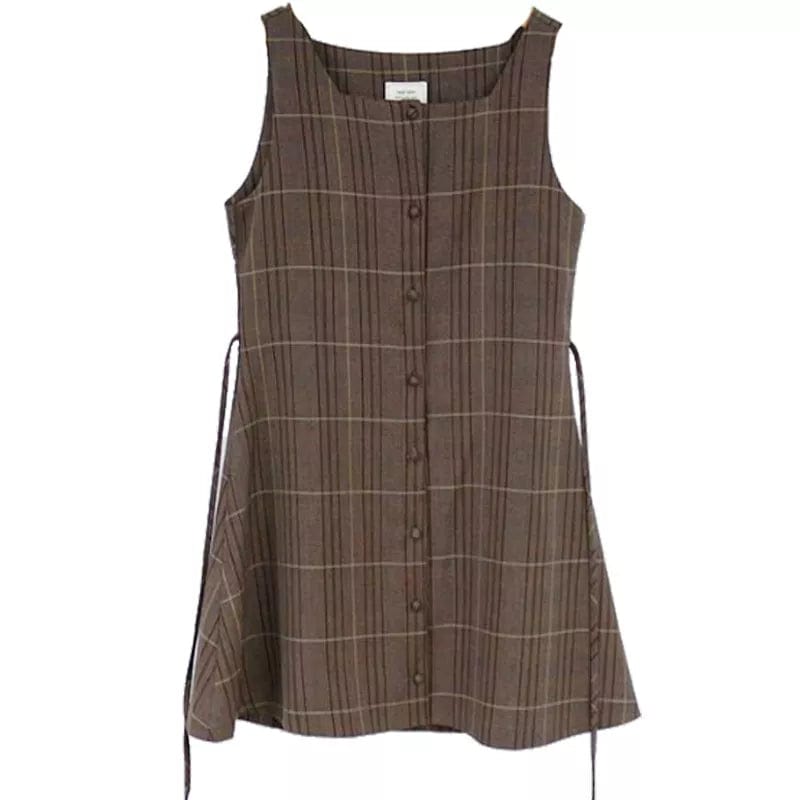 Kinky Cloth only plaid dress / S Plaid Button Shirt Dress